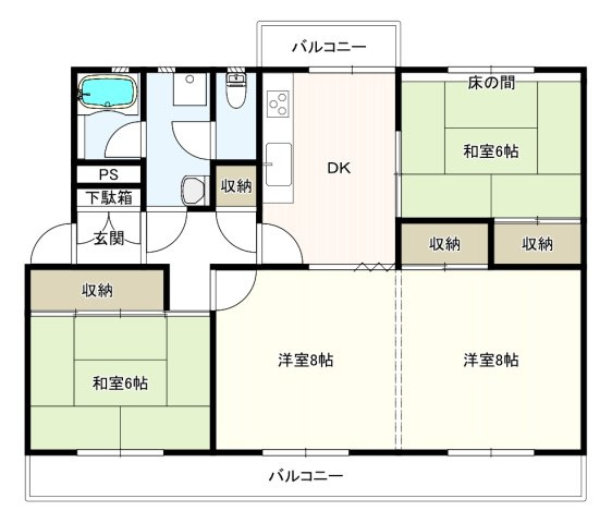 【間取り】 | 戸頭団地　3LDK　４階