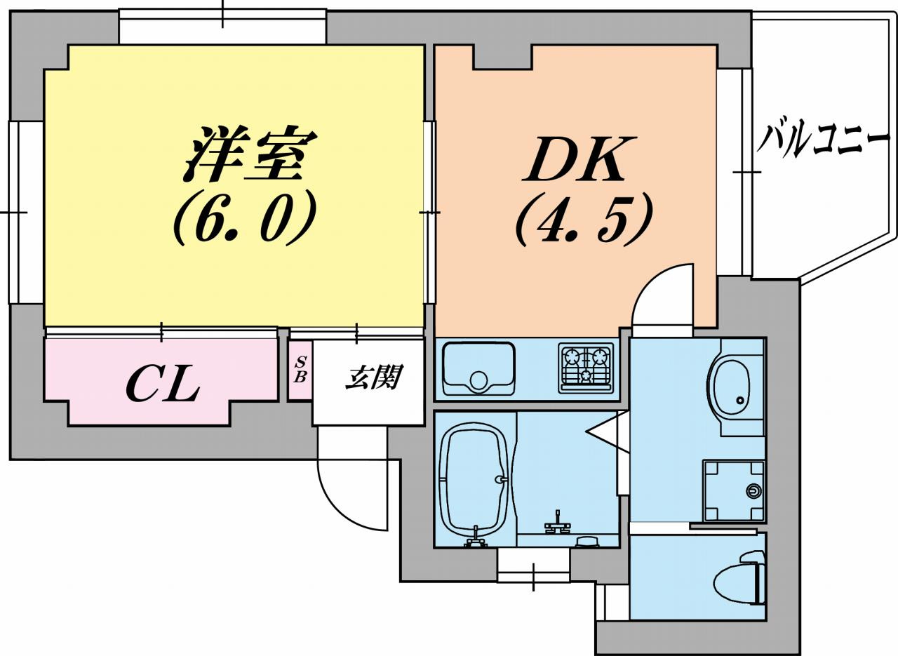 神戸市中央区相生町２丁目の賃貸マンションの間取り