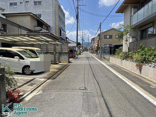 紫竹上ノ岸町 土地の前面道路含む現地写真