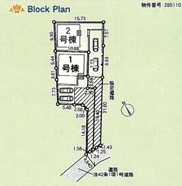 厚木市下荻野第19　新築一戸建て　1号棟の区画図|配置図