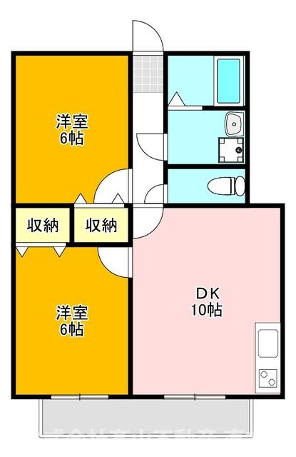 直方市大字頓野のアパートの間取り