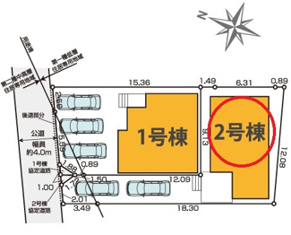 【区画図】 | 日野市南平２丁目　全２棟　2号棟　仲介手数料無料