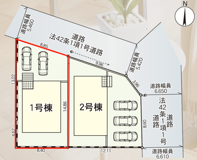 【区画図】 | Cradle garden　山形市西田第12　1号棟 | ★内覧予約でブランド米2kg★