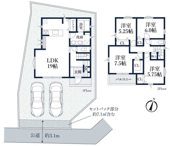 【横浜市南区唐沢81-1新築戸建て】★仲介手数料無料★（石川小学校・平楽中学校）の間取り