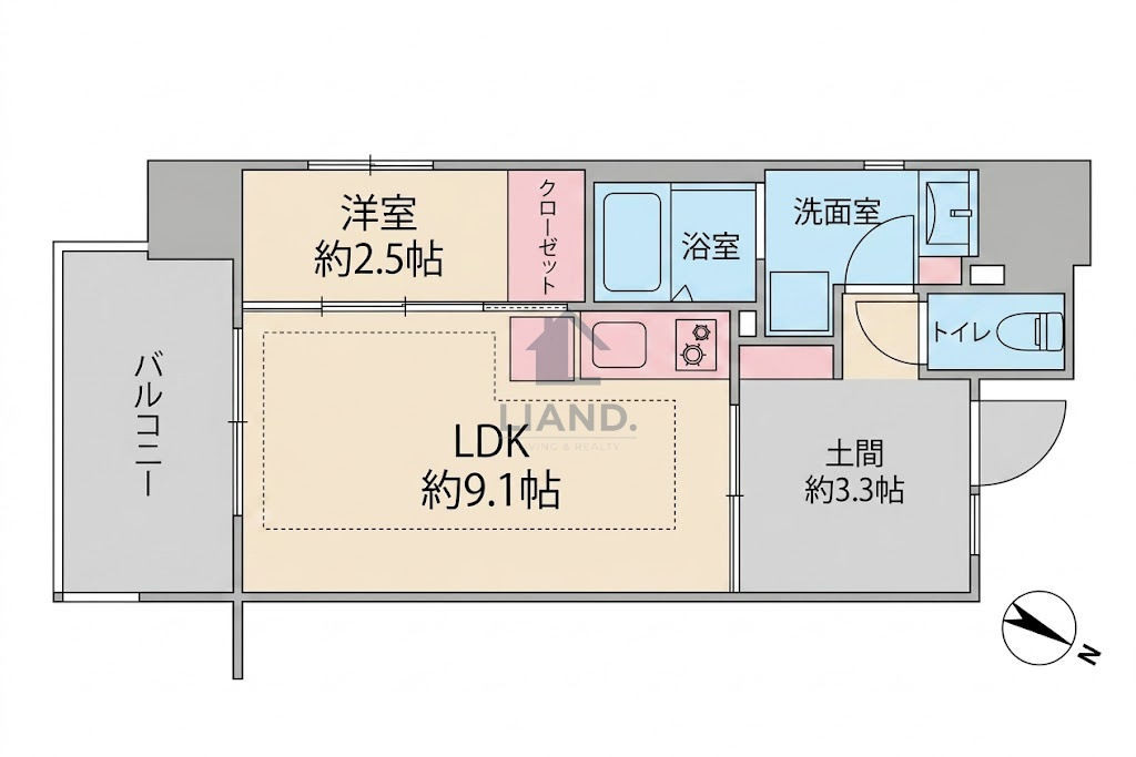 デュオフラッツ西新EAST　 南当仁小学校区の間取り|デュオフラッツ西新EAST