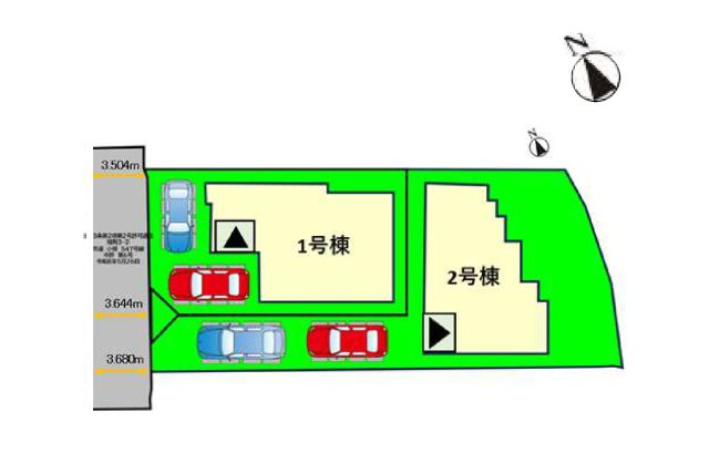福岡市中央区小笹5丁目第2-2棟（1号棟）の区画図|配置図（1号棟）