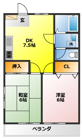 メゾンホソダBの間取り