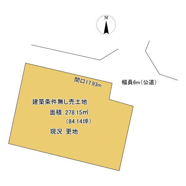京都市左京区岩倉幡枝町　13号地　建築条件無し売土地の土地図