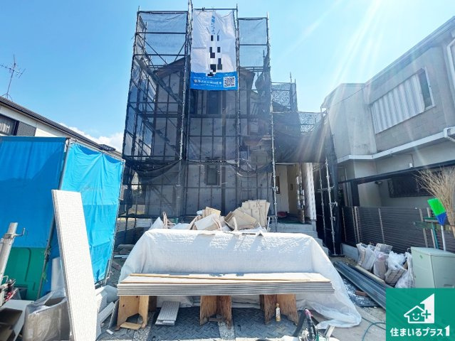 堺市東区日置荘原寺町　新築一戸建ての外観|現在の進捗状況です！順調に作業進行中、完成が待ち遠しいです！詳細の間取り等、お気軽にお問い合わせください！