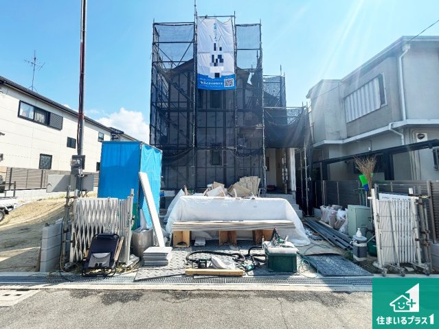 堺市東区日置荘原寺町　新築一戸建ての外観|現在の進捗状況です！順調に作業進行中、完成が待ち遠しいです！詳細の間取り等、お気軽にお問い合わせください！