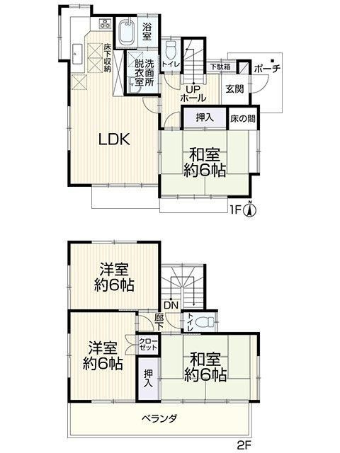 所沢市北中３丁目　中古戸建の間取り