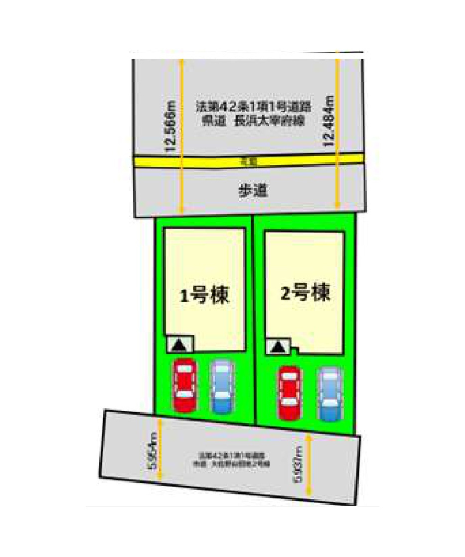 太宰府市大佐野5丁目第1-2棟（1号棟）の区画図|配置図（1号棟）