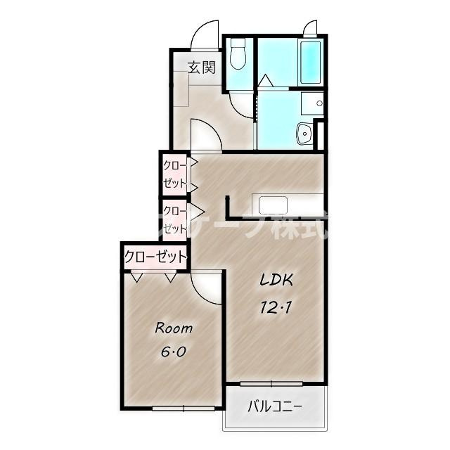 ベネット　ハウスＰの間取り|高崎、前橋のお部屋探しはエンドスケープまで！お客様の理想お聞かせ下さい♪