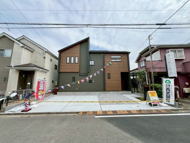 【仲介手数料無料】ふじみ野市仲3丁目―新築分譲住宅―駐車3台×4LDKの外観|空が広く、気持ちの良い立地です。都心に近い利便性と、美しい自然を感じながら、ゆとりのある生活を叶えます。閑静な住宅街に位置しているため、緑を眺めながら贅沢な時間をお過ごしいただけます。