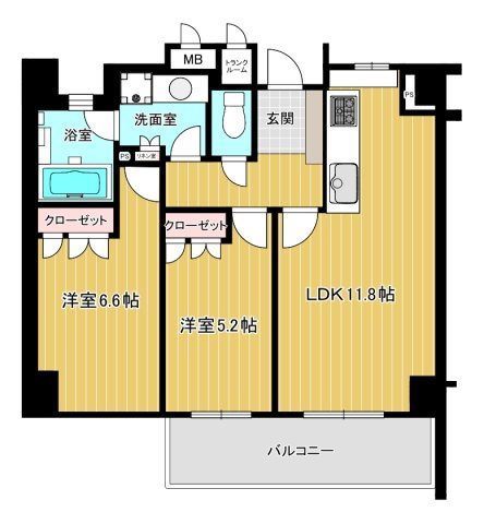 【間取り】 | ルネサンスシティ本牧（４階部分）