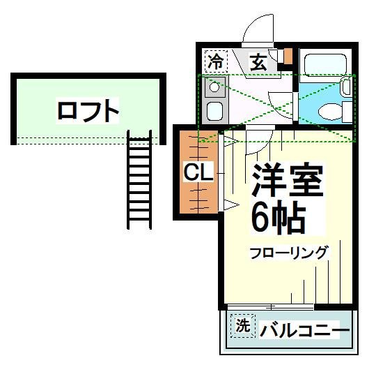 世田谷区松原５丁目のアパートの間取り