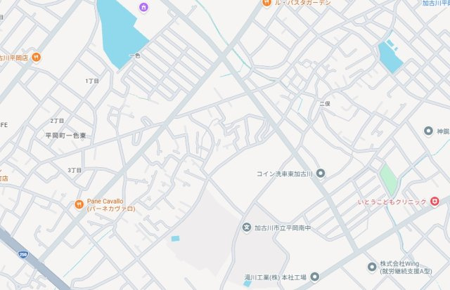 加古川市平岡町二俣　　　JR「東加古川駅」徒歩20分の地図