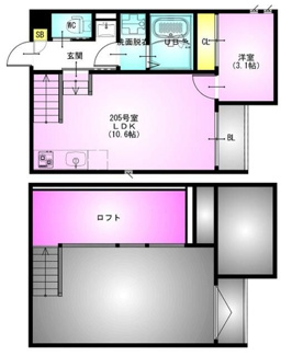 【間取り】 | ＧＲＡＮＤＴＩＣ　東千葉 | 間取りです。