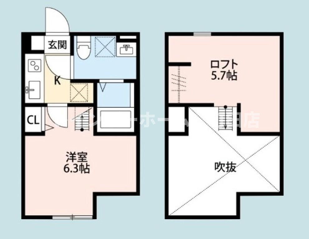 フロラシオン※初期費用分割あと払いサービス利用可能物件の間取り