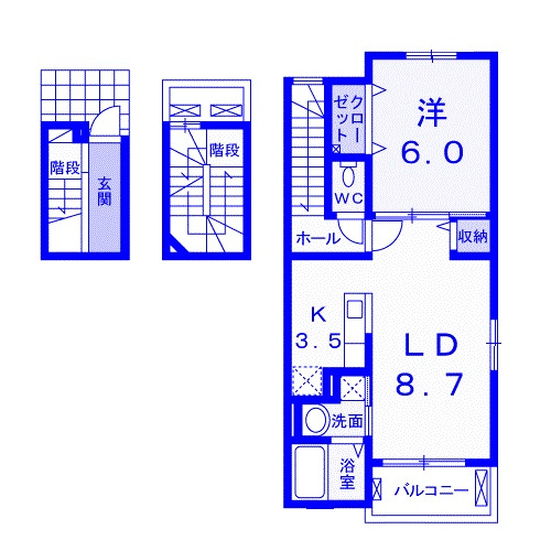 さいたま市西区西大宮１丁目のアパートの間取り