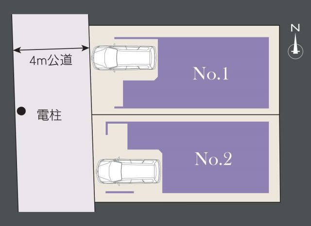 【横浜市南区八幡町25-6全2棟新築戸建て】★仲介手数料無料★（中村小学校・平楽中学校）の区画図