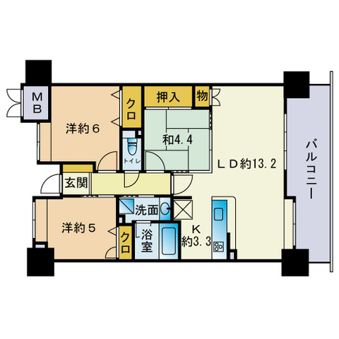 ファーネスト箱崎公園の間取り