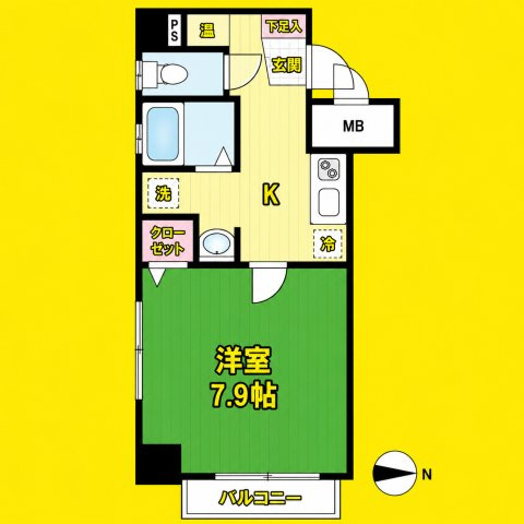 アーバンフラッツ伏見　名古屋市賃貸　仲介手数料無料の間取り
