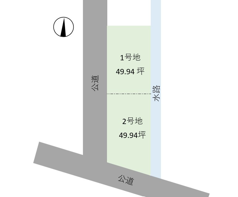勝原区朝日谷土地 1号地の土地図