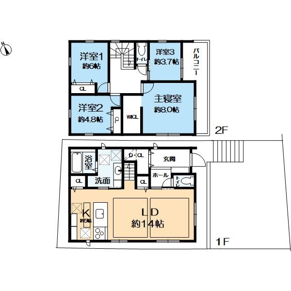 有野台６丁目マリンホーム施工新築一戸建２号地の間取り