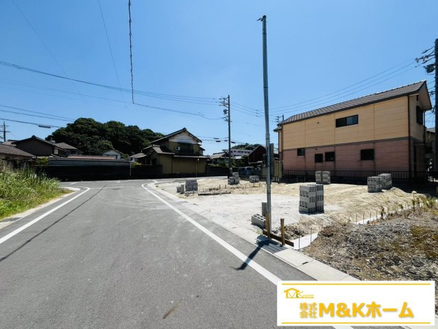 知多市八幡字竹後　全2棟　1号棟の前面道路含む現地写真|R8.7.25撮影　前道6ｍ！