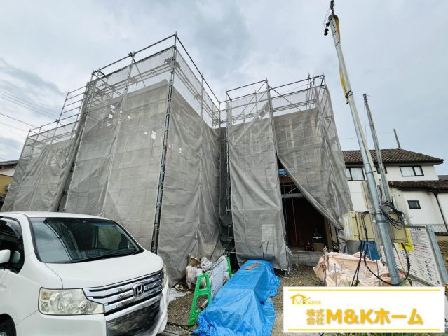 知多市八幡字竹後　全2棟　1号棟の外観|R8.9.3撮影　上棟しました♪　並列駐車2台可能☆