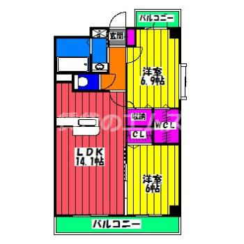 【間取り】 | イーストパル博多Ⅱ | イーストパル博多Ⅱの間取り