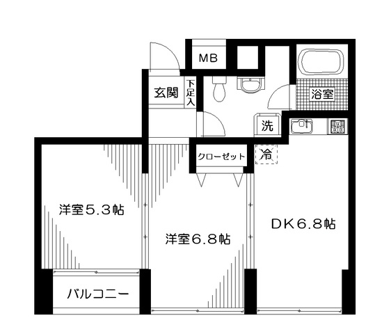 川崎市多摩区宿河原２丁目の賃貸マンションの間取り|
