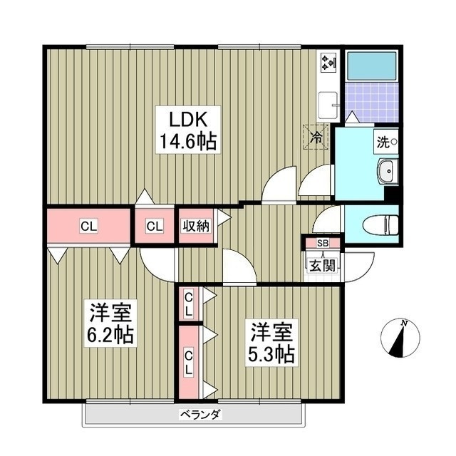 パークハイツAの間取り