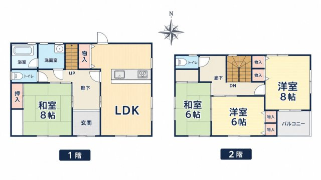 【中古】桐生市相生町2丁目　4LDK　駐車3台以上可！の間取り