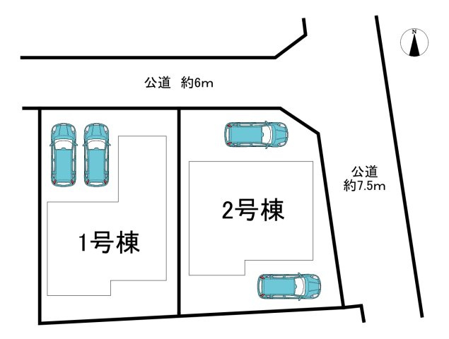 知多市八幡字竹後　全2棟　2号棟の区画図|全2区画分譲地♪