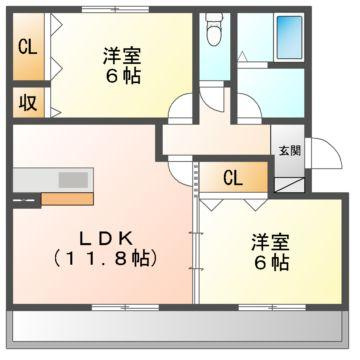 ＹＡＦ国富Ⅱの間取り