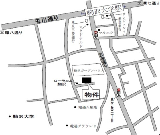 駒沢１－２ハウス Cの地図