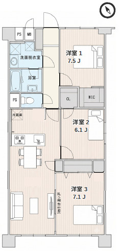 メイツ越谷の間取り