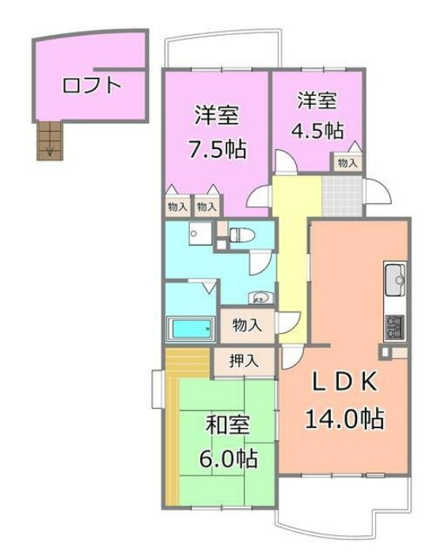 【間取り】 | ヴェルデ四街道5号棟