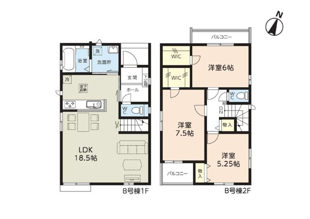 戸田市川岸3丁目2180番　B号棟