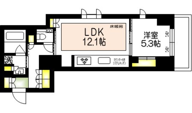 アトラス秋葉原ＣＡＬＭＯＤＥの間取り|★角部屋２面窓★