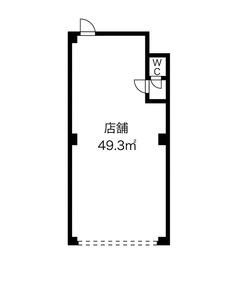 リバーライズ放出 貸店舗・事務所の間取り