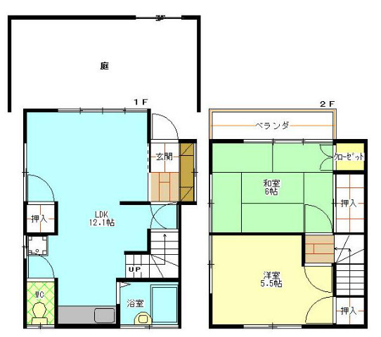中野区大和町４丁目の一戸建ての間取り