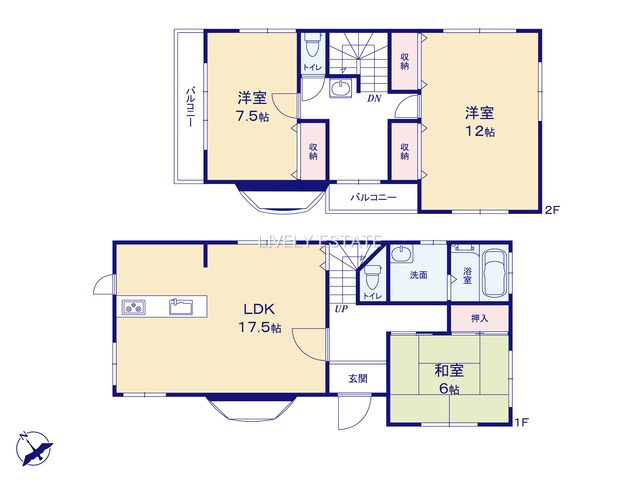 越谷市七左町5丁目 中古戸建の間取り