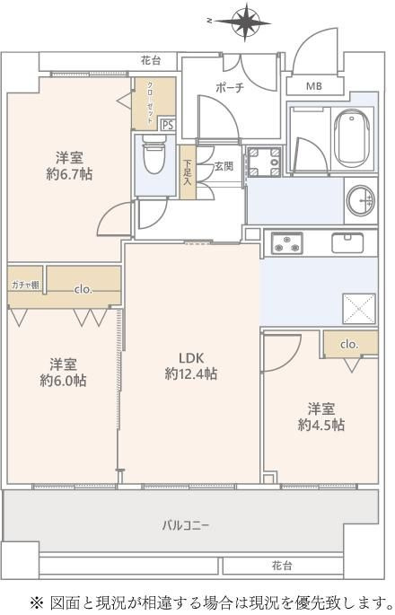 クレッセント溝の口Ⅲの間取り