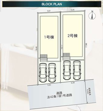 厚木市妻田西第15　新築一戸建て　1号棟の区画図|配置図