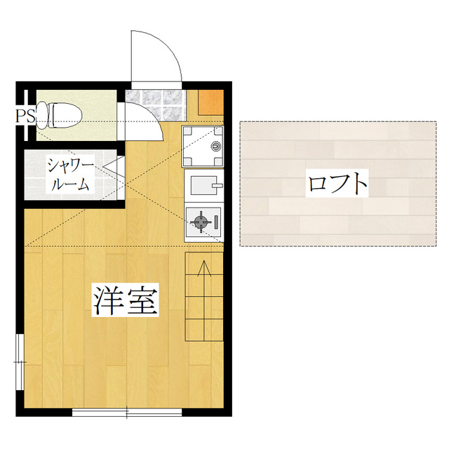 スマイルホーム王子の間取り|ロフト付のお部屋です