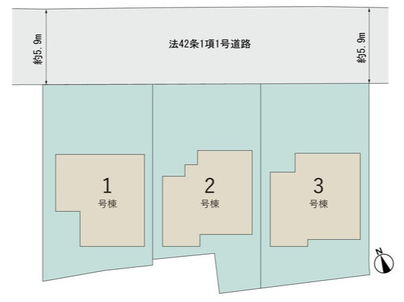 うるま市喜仲（全3棟）2号棟の区画図|2号棟　