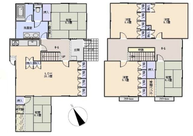 【中古戸建】前橋市関根町3丁目の間取り|■間取り図｜264.00（約79.86坪）　建物面積：156.17（約47.24坪）